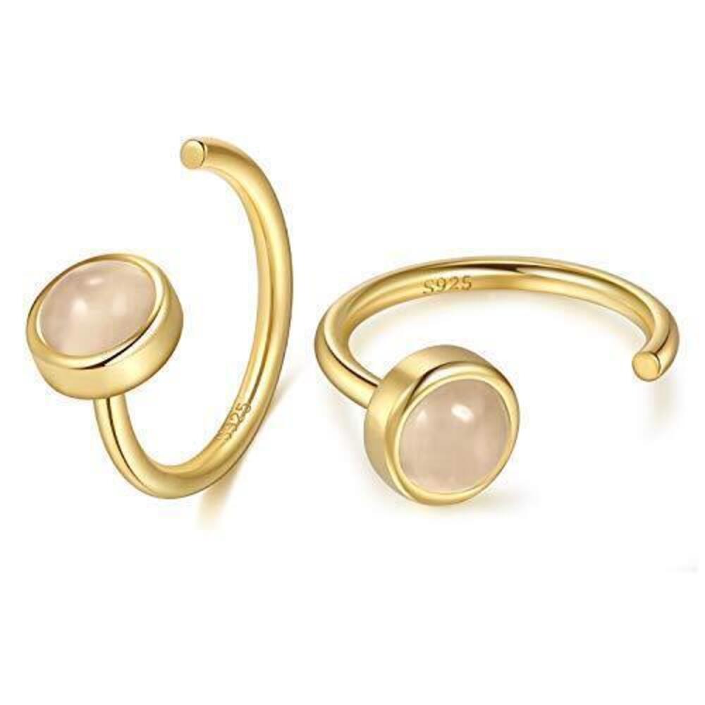 2011 18K Gold Plated 925 Sterling Silver Synthetic Moonstone Hugger